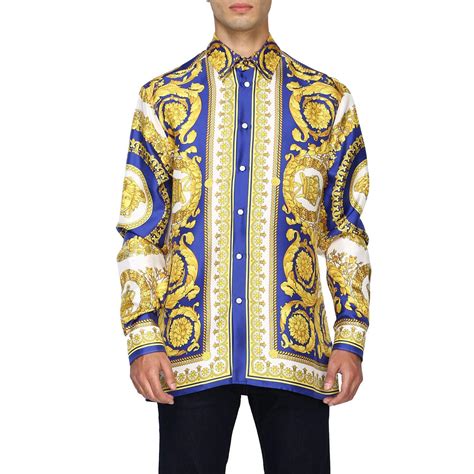 versace white long sleev top|Versace shirt men's price.